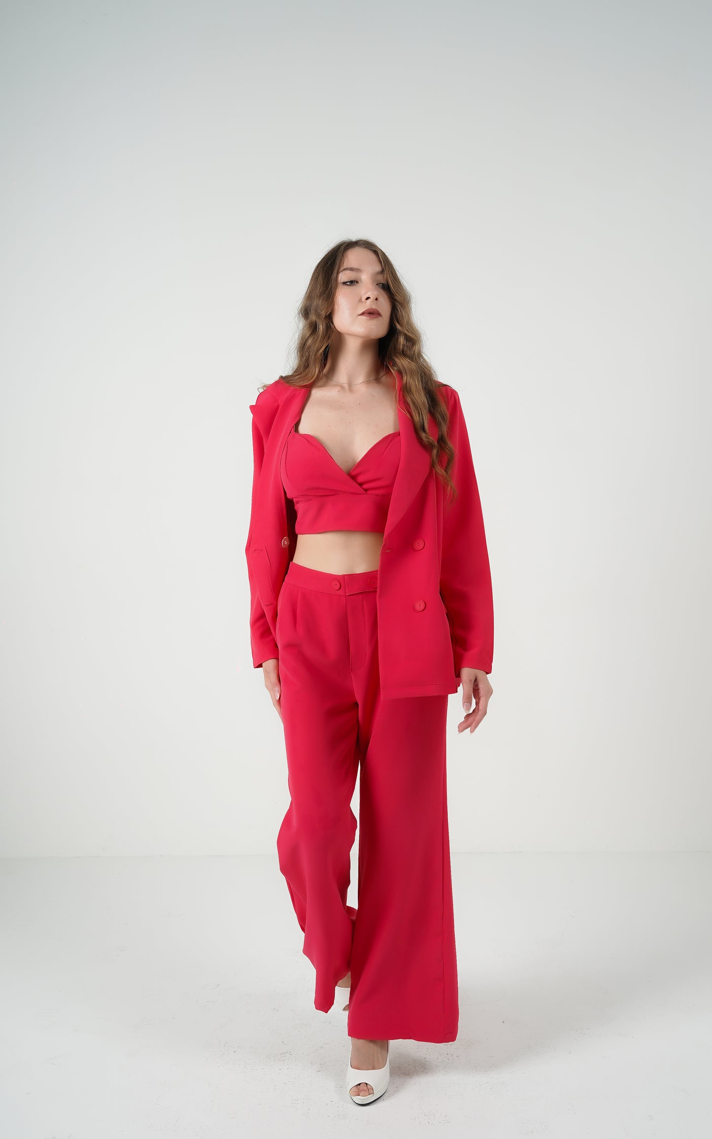 Iconic Elegance Blazer Trio Shocking Pink