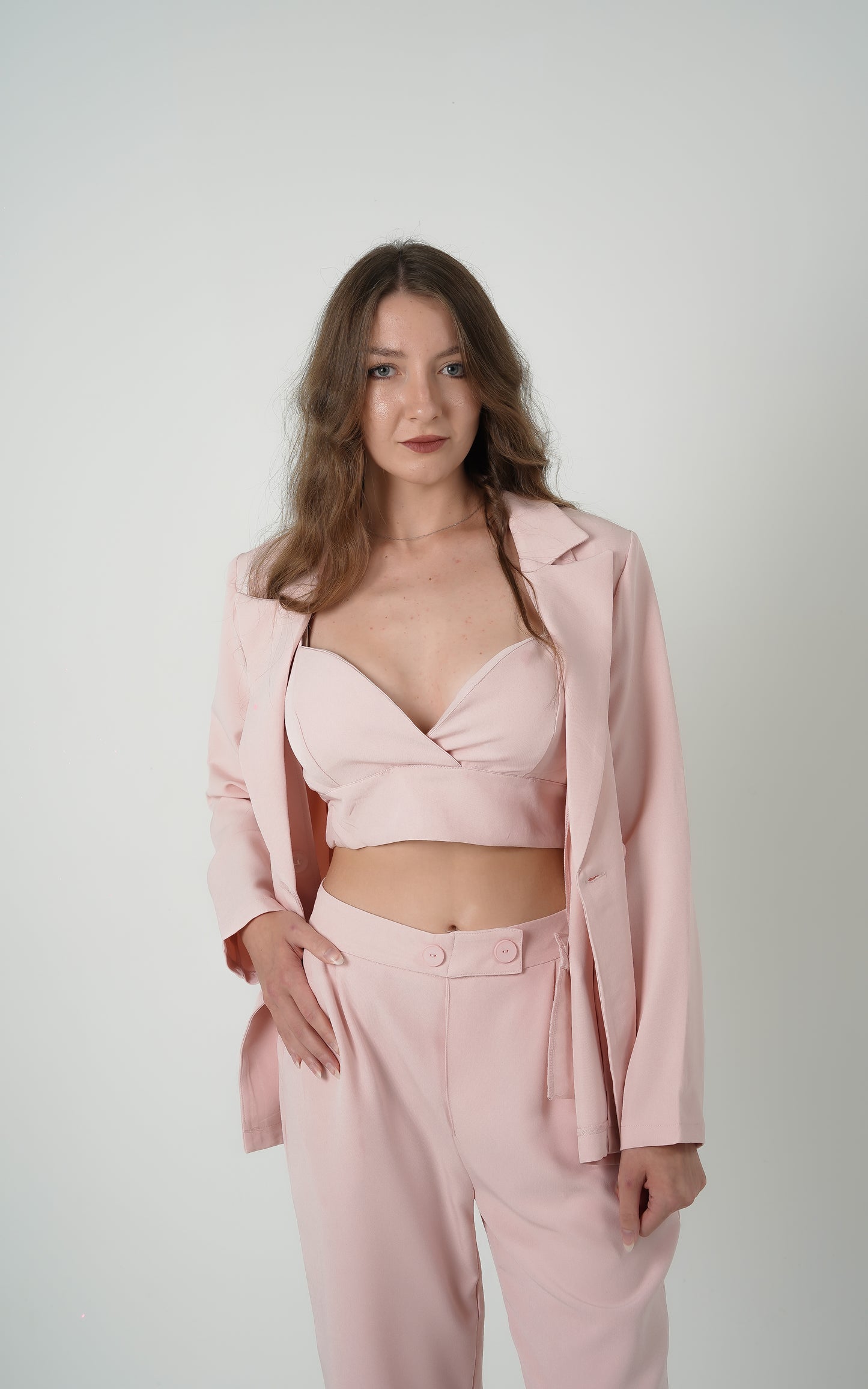 Iconic Elegance Blazer Trio Pink