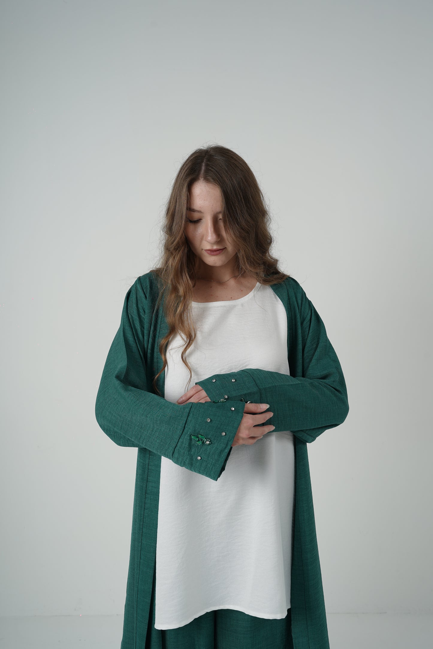 Emerald Essence 3-Piece Kaftan Co-Ord Set