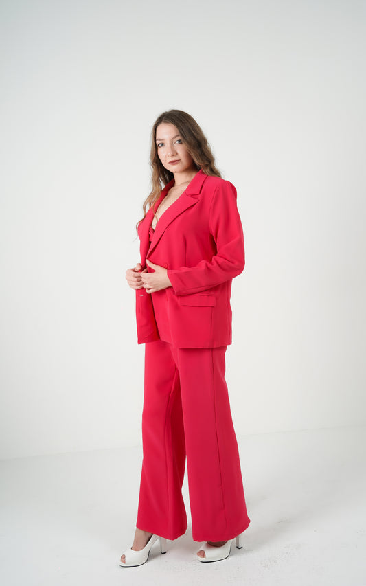 Iconic Elegance Blazer Trio Shocking Pink