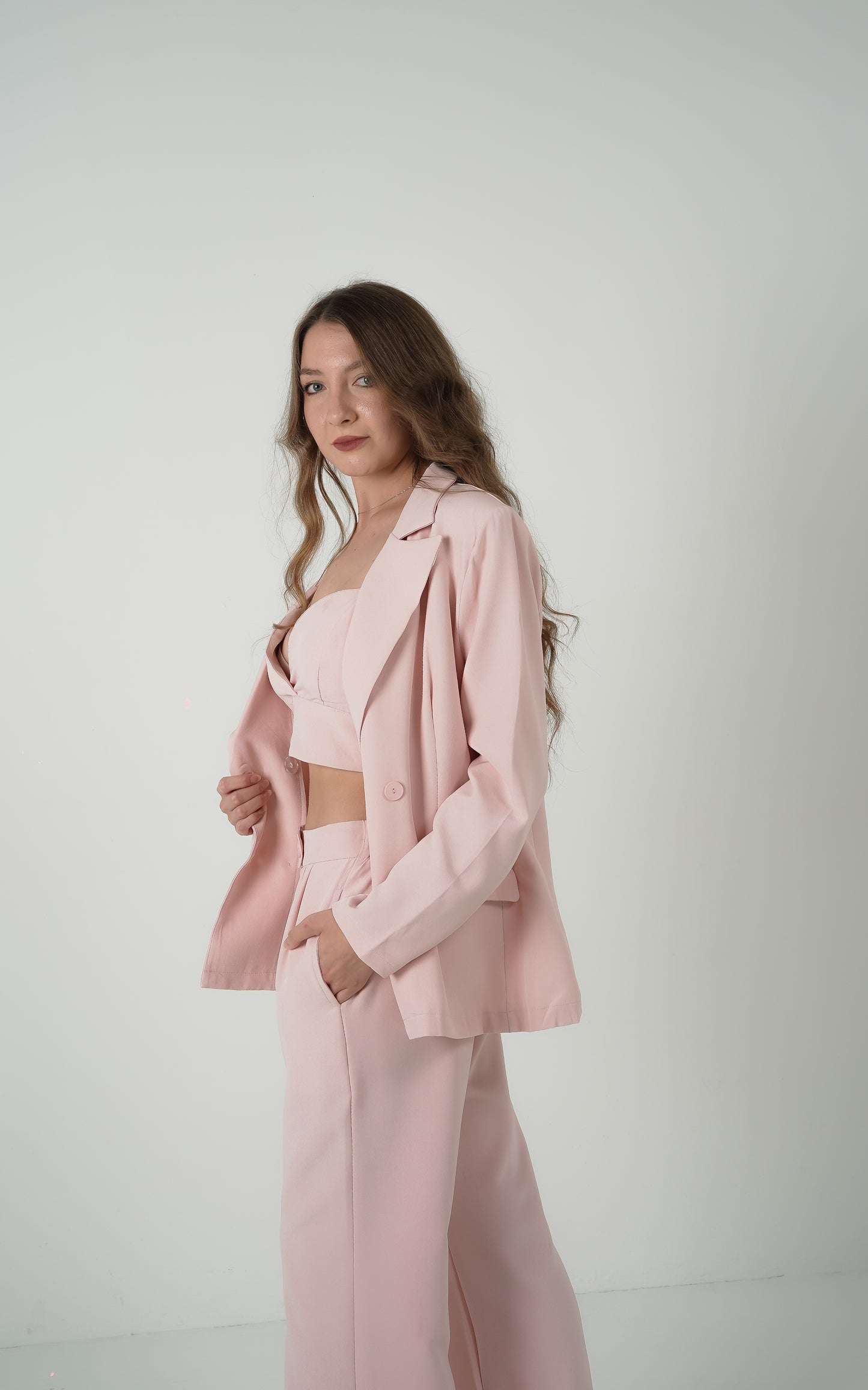 Iconic Elegance Blazer Trio Pink