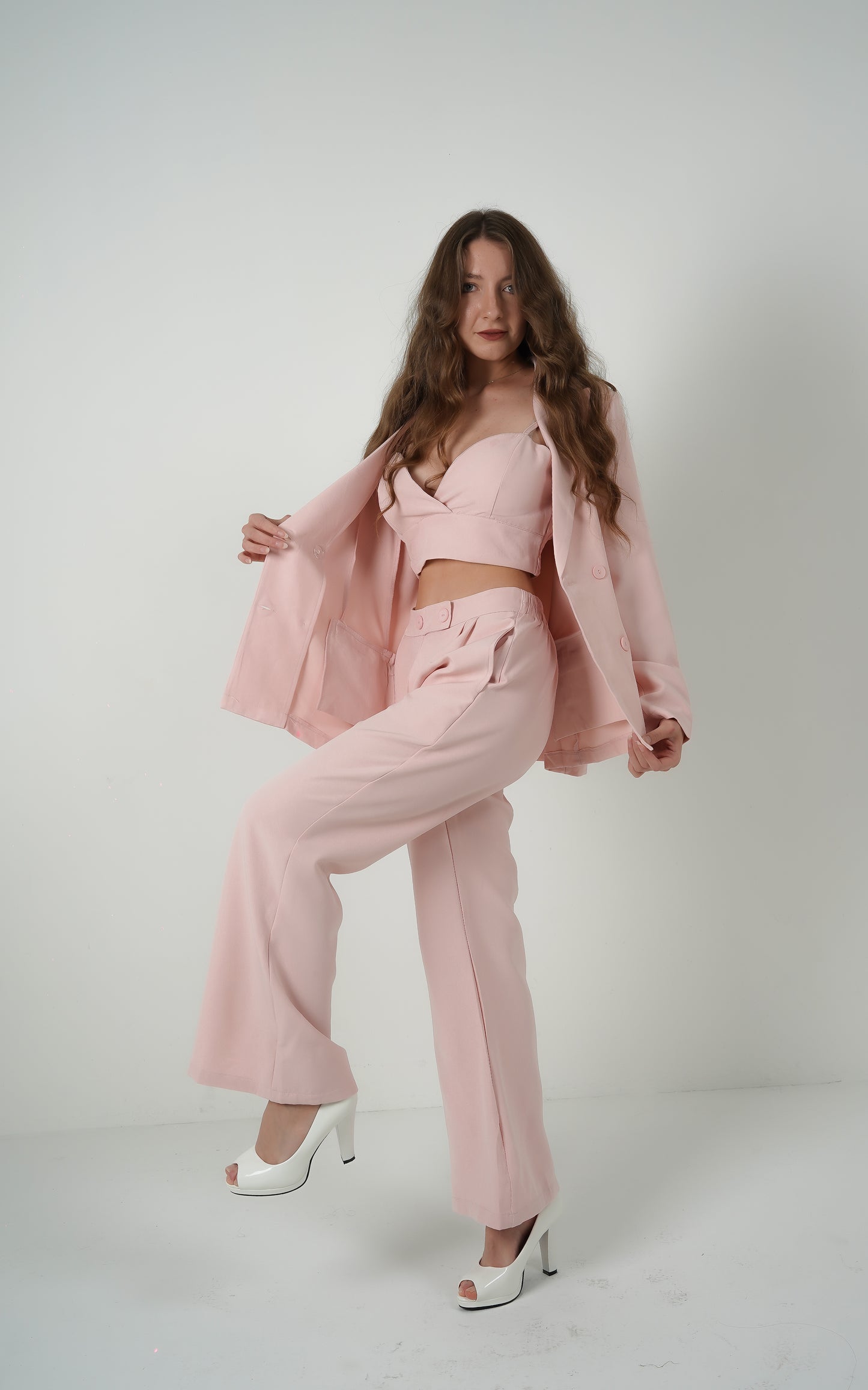 Iconic Elegance Blazer Trio Pink