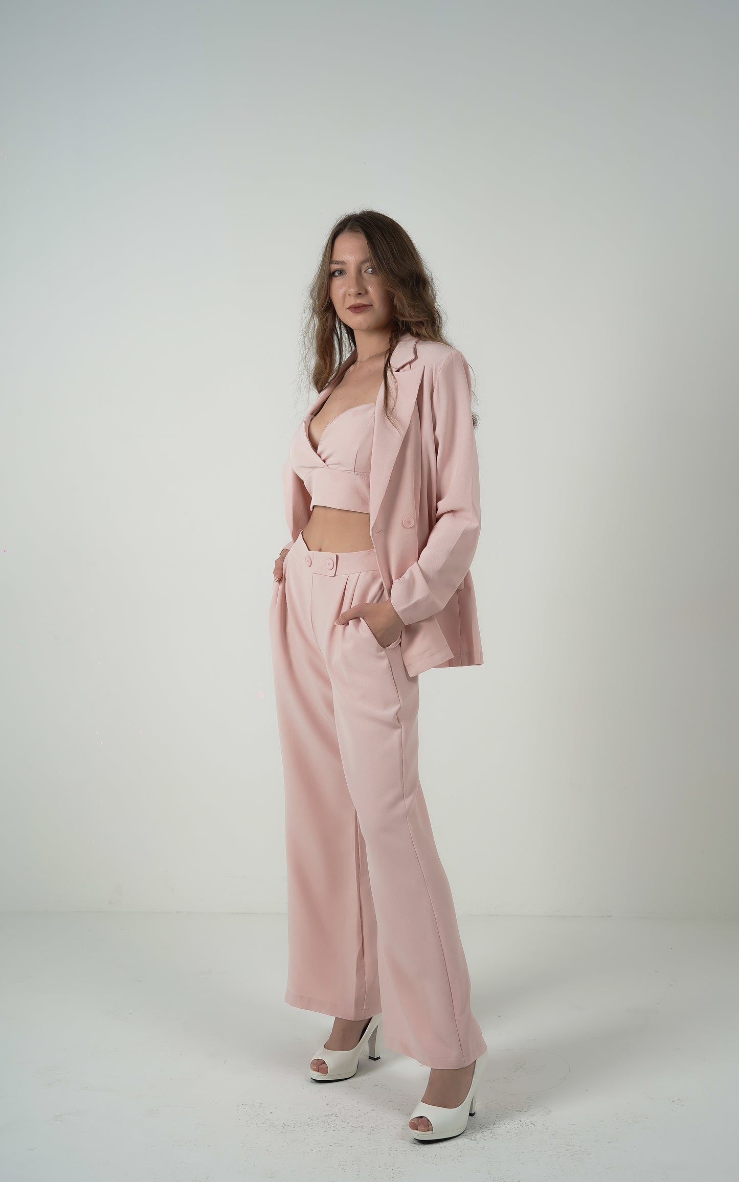 Iconic Elegance Blazer Trio Pink