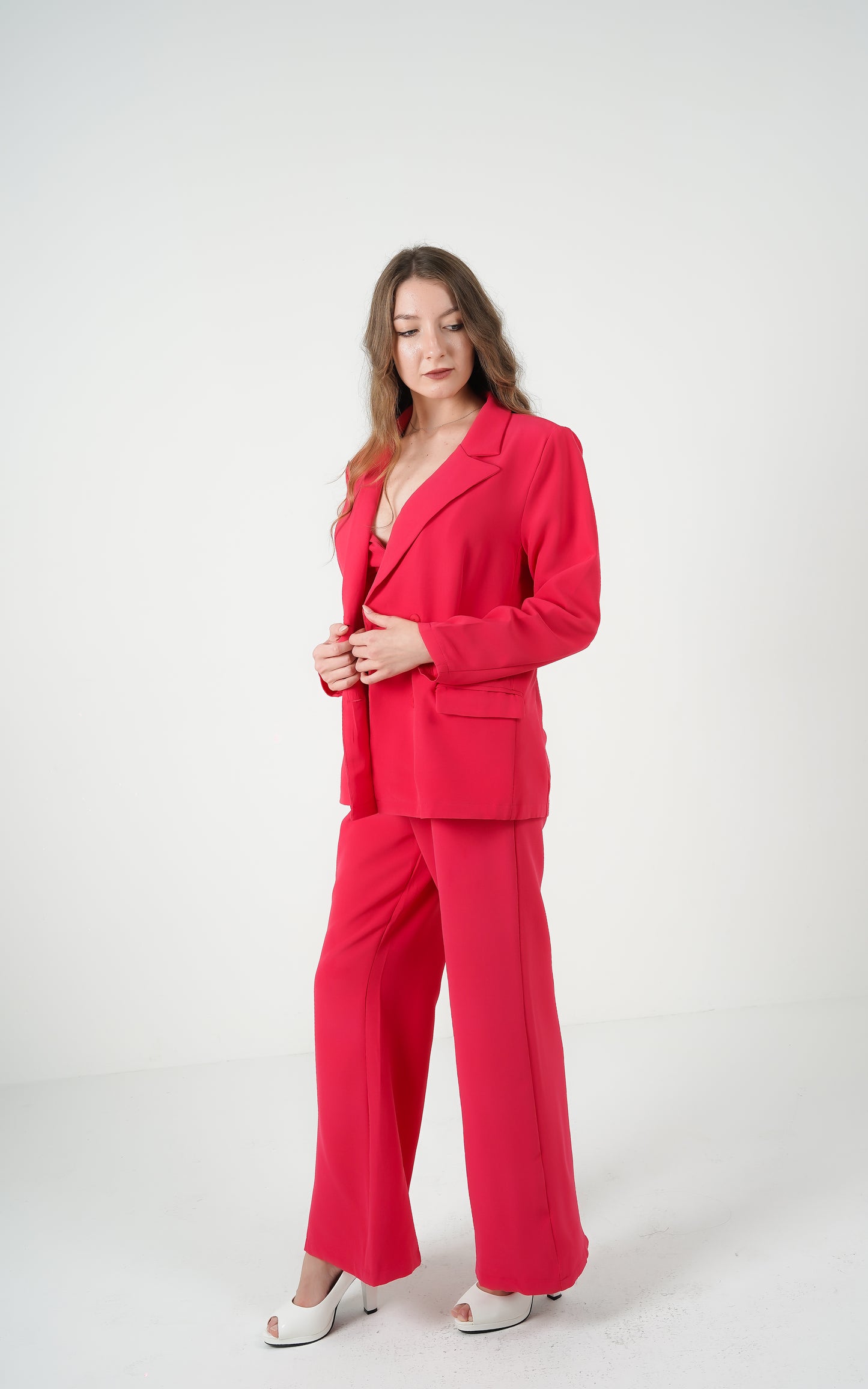 Iconic Elegance Blazer Trio Shocking Pink