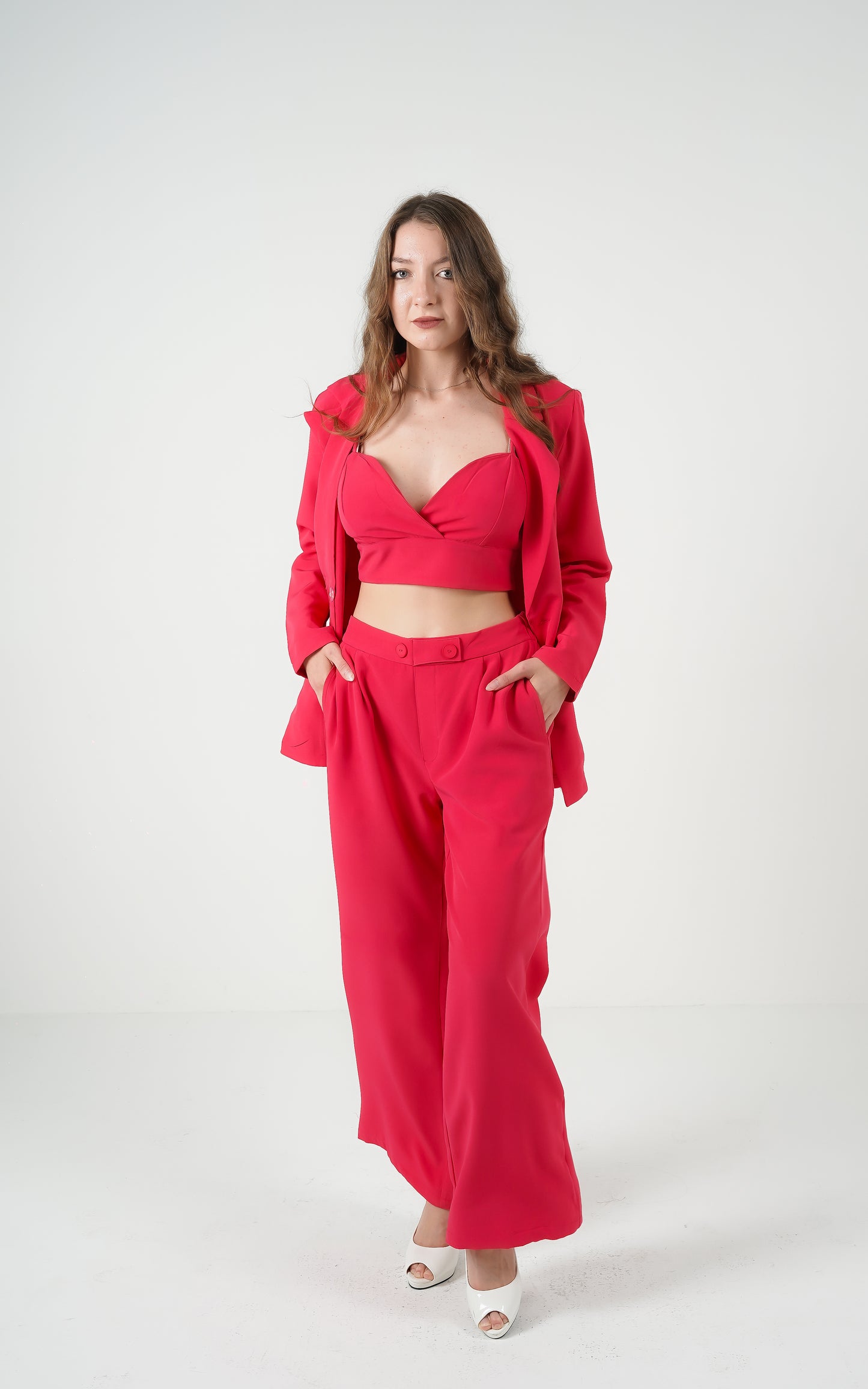 Iconic Elegance Blazer Trio Shocking Pink