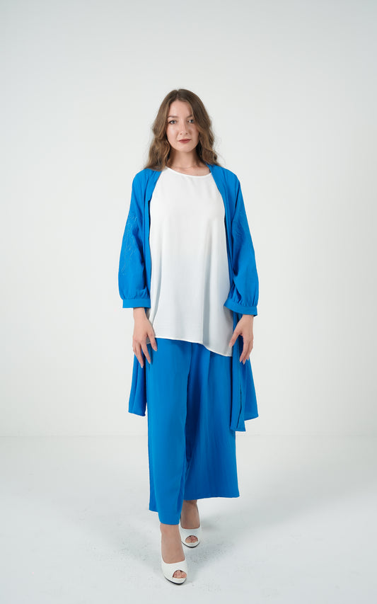 Modest 3-Piece Set in Electric Blue