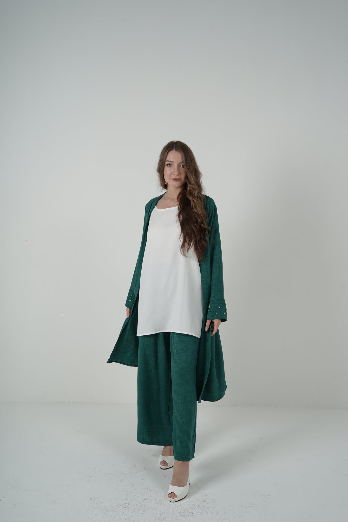 Emerald Essence 3-Piece Kaftan Co-Ord Set